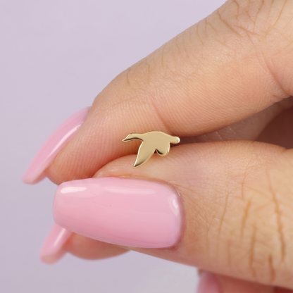 Goose Flatback Ear Piercing 14K Gold / Silver