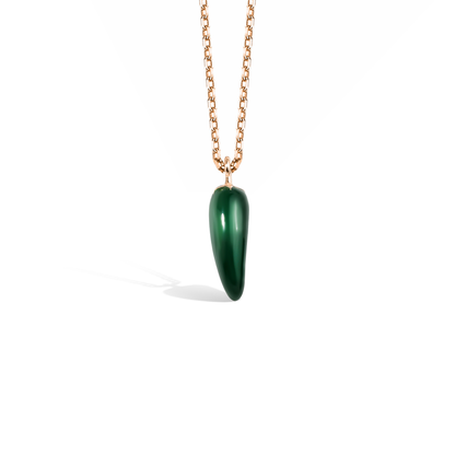 Green Pepper Design Necklace 14k Gold