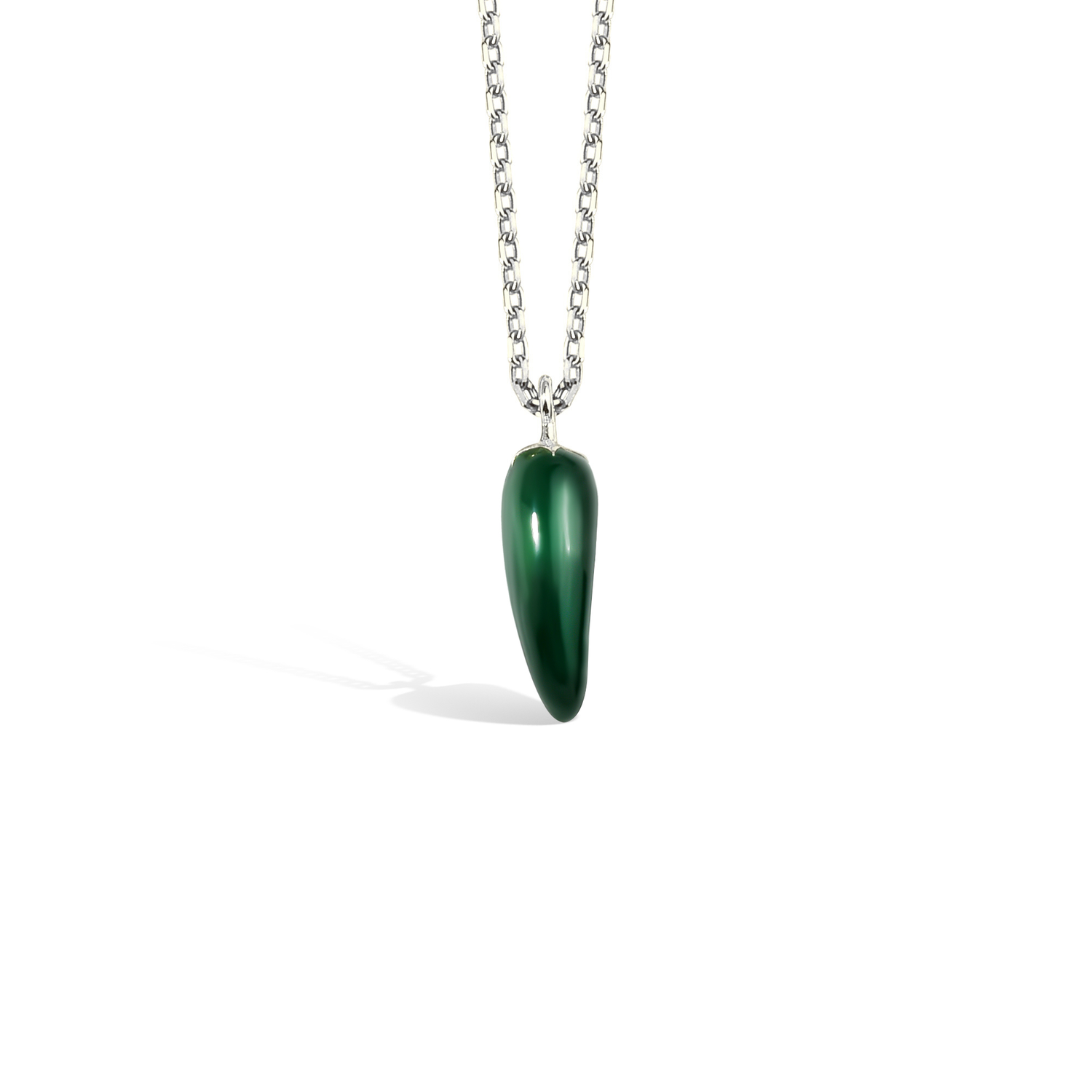 Green Pepper Design Necklace 14k Gold