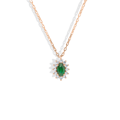 Green Roselyn Necklace 14K Gold