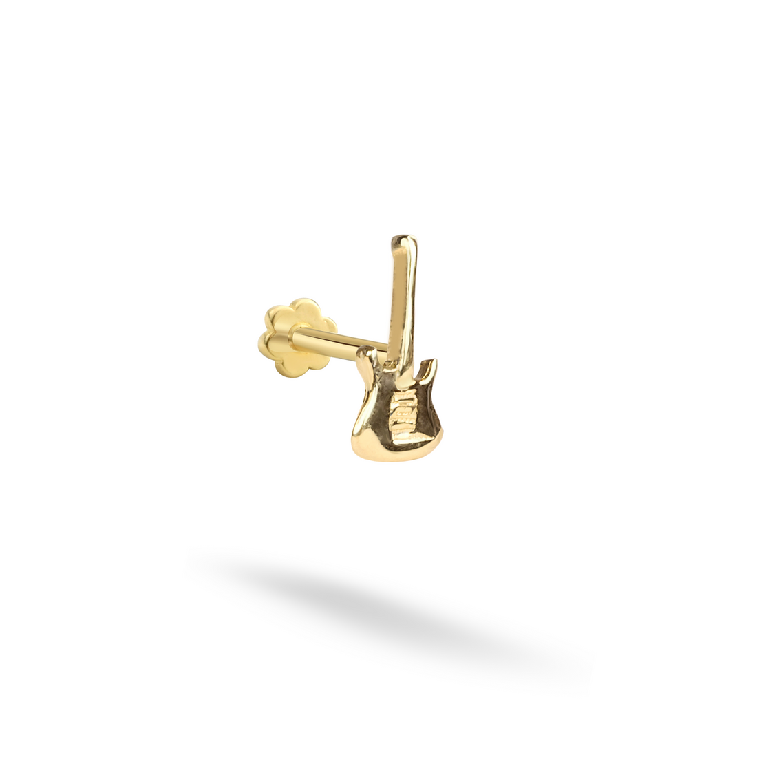 Guitar Flatback Ear Piercing 14K Gold