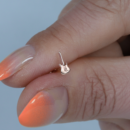 Guitar Flatback Ear Piercing 14K Gold