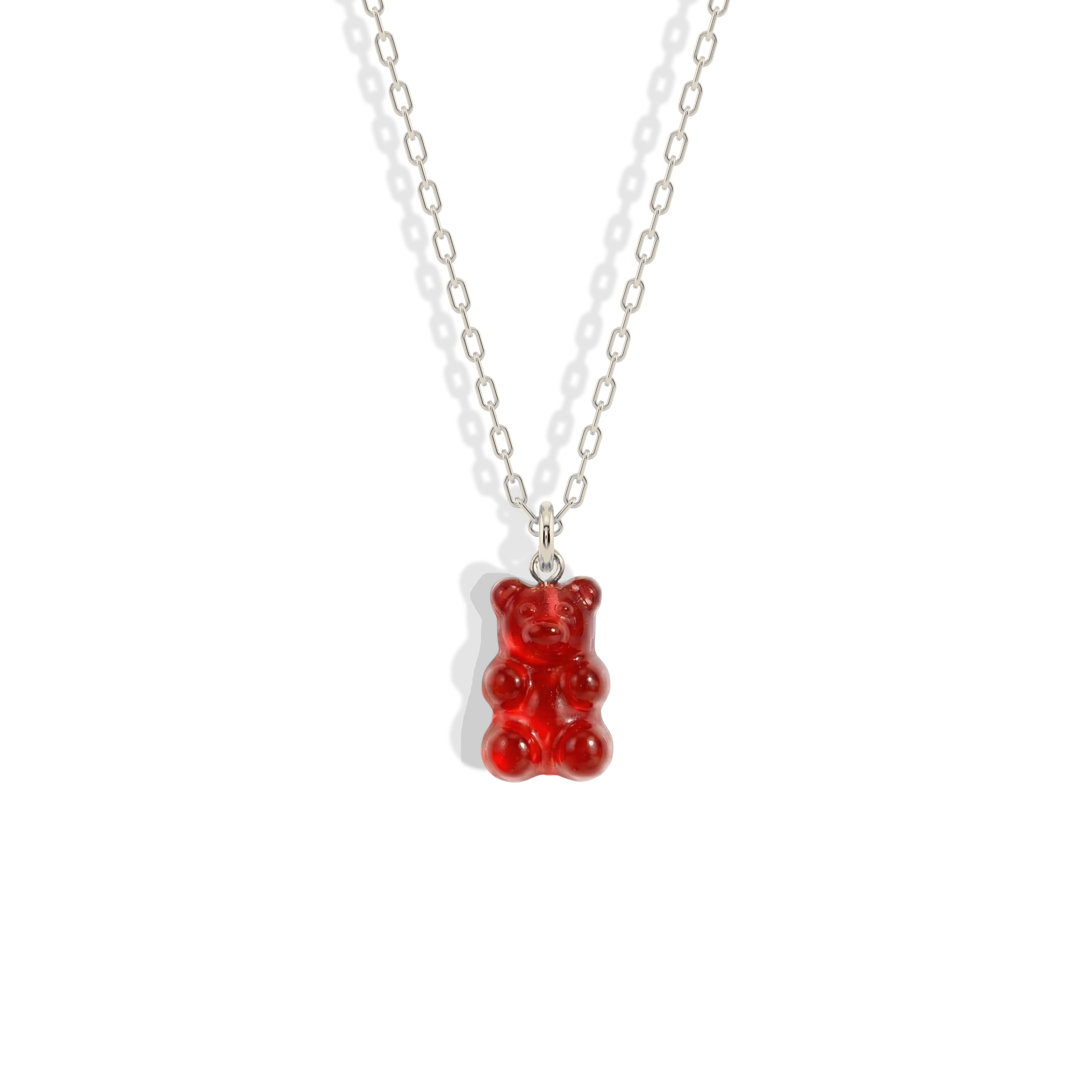 Gummy Bear Red Color Candy Necklace 14K Gold / Silver