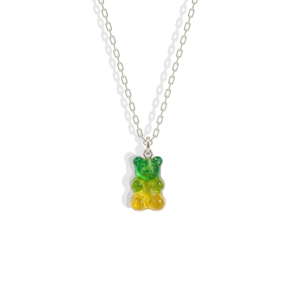 Gummy Bear Yellow Green Color Candy Necklace 14K Gold / Silver