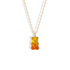 Gummy Bear Yellow Orange Color Candy Necklace 14K Gold Silver with resin gummy bear charm and cute bear pendant