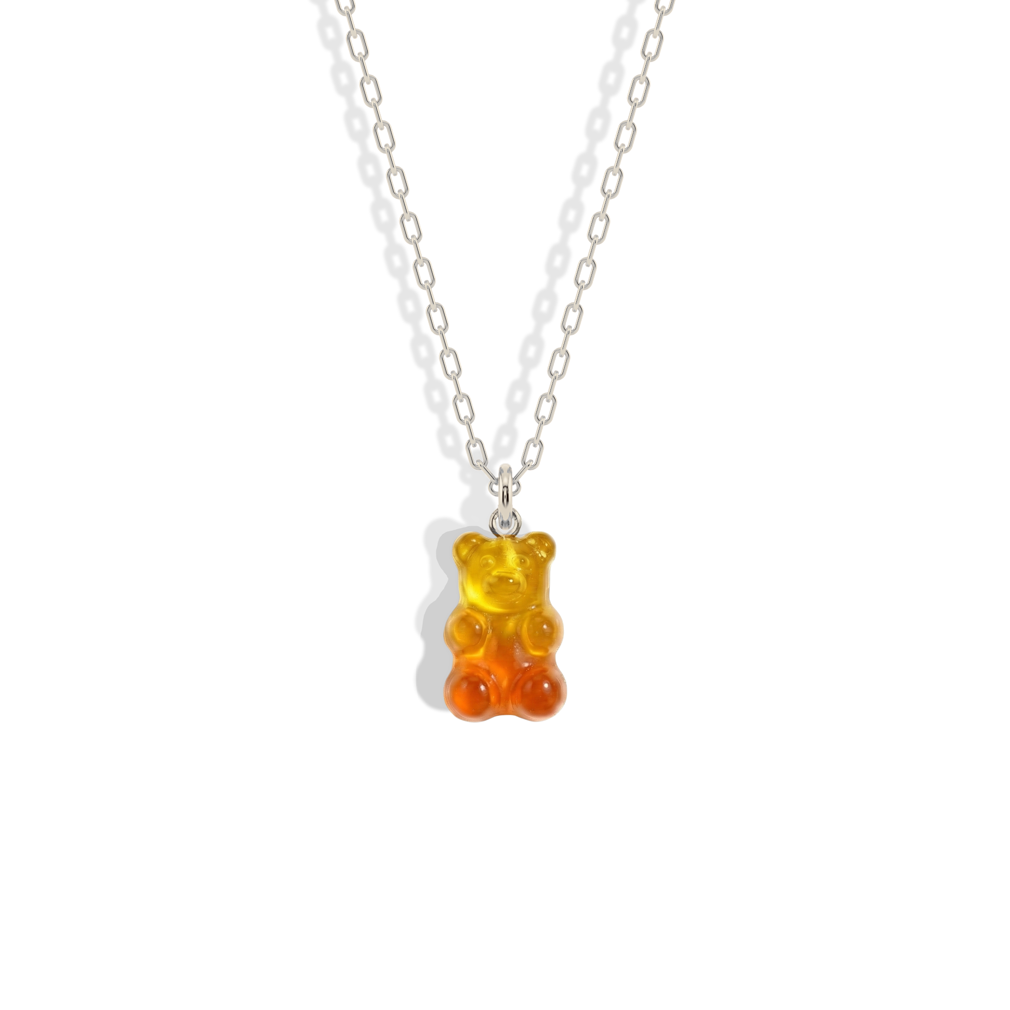 Gummy Bear Yellow Orange Color Candy Necklace 14K Gold / Silver