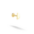 Half Circle Half Moon Flatback Ear Piercing 14K Gold