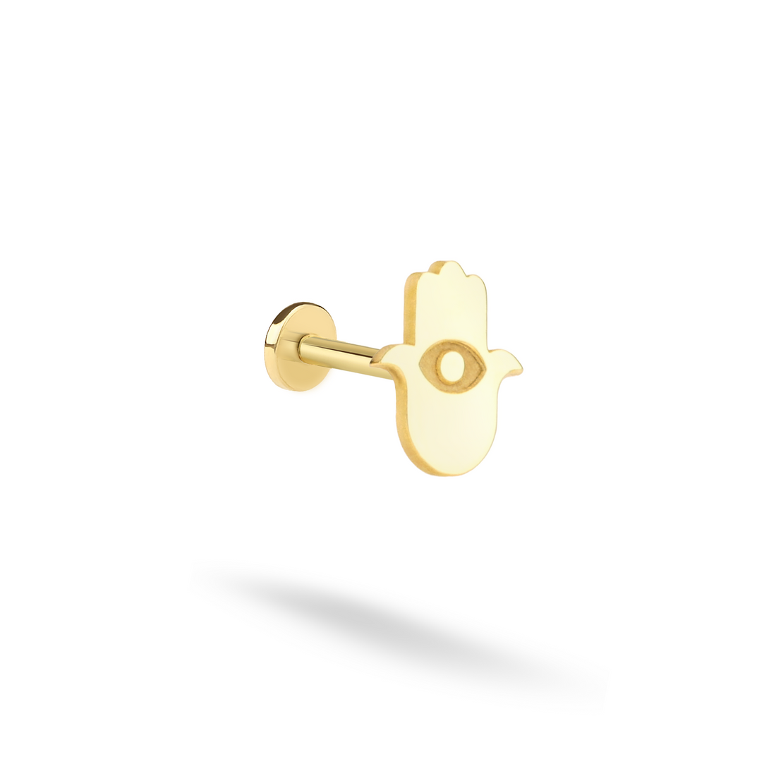 14K Gold Hamsa Hand Flatback Ear Piercing