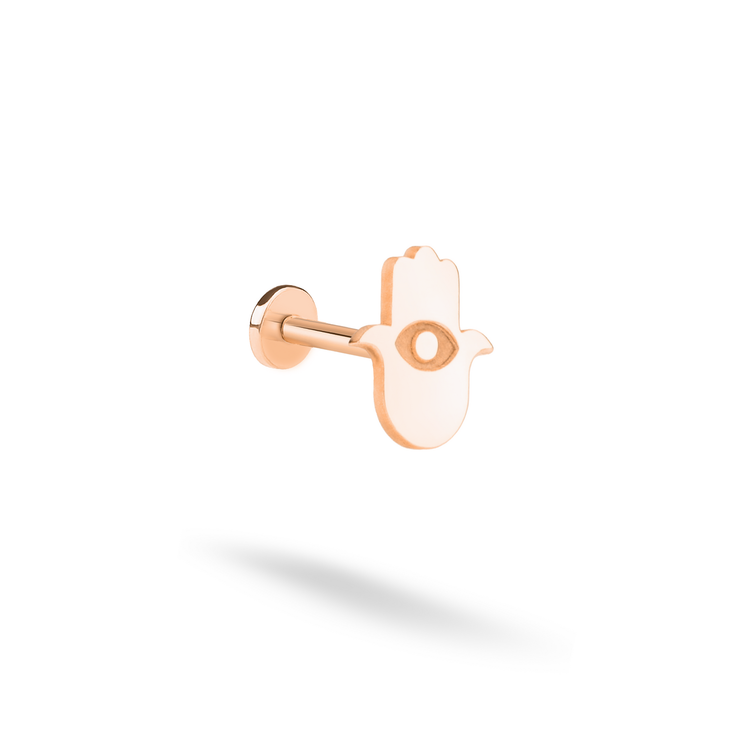 Hamsa Hand Flatback Ear Piercing 14K Gold