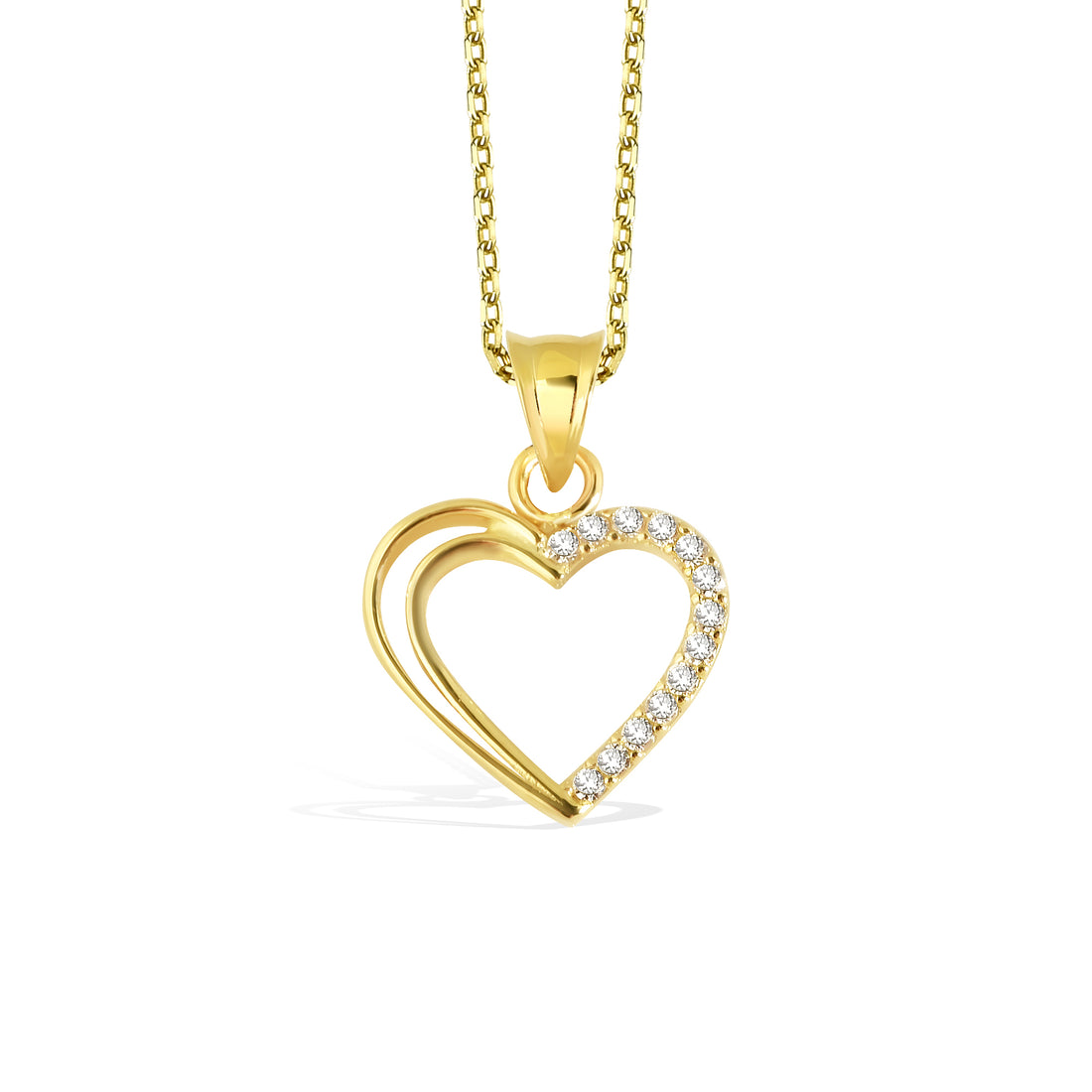 Heart Diamond Necklace 14K Gold