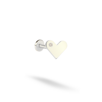 Heart Flatback Ear Piercing 14K Gold