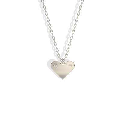 Heart Letter Diamond Personalized Custom Necklace 14K Gold / Silver