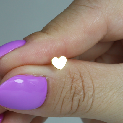 Heart Love Flatback Ear Piercing 14K Gold