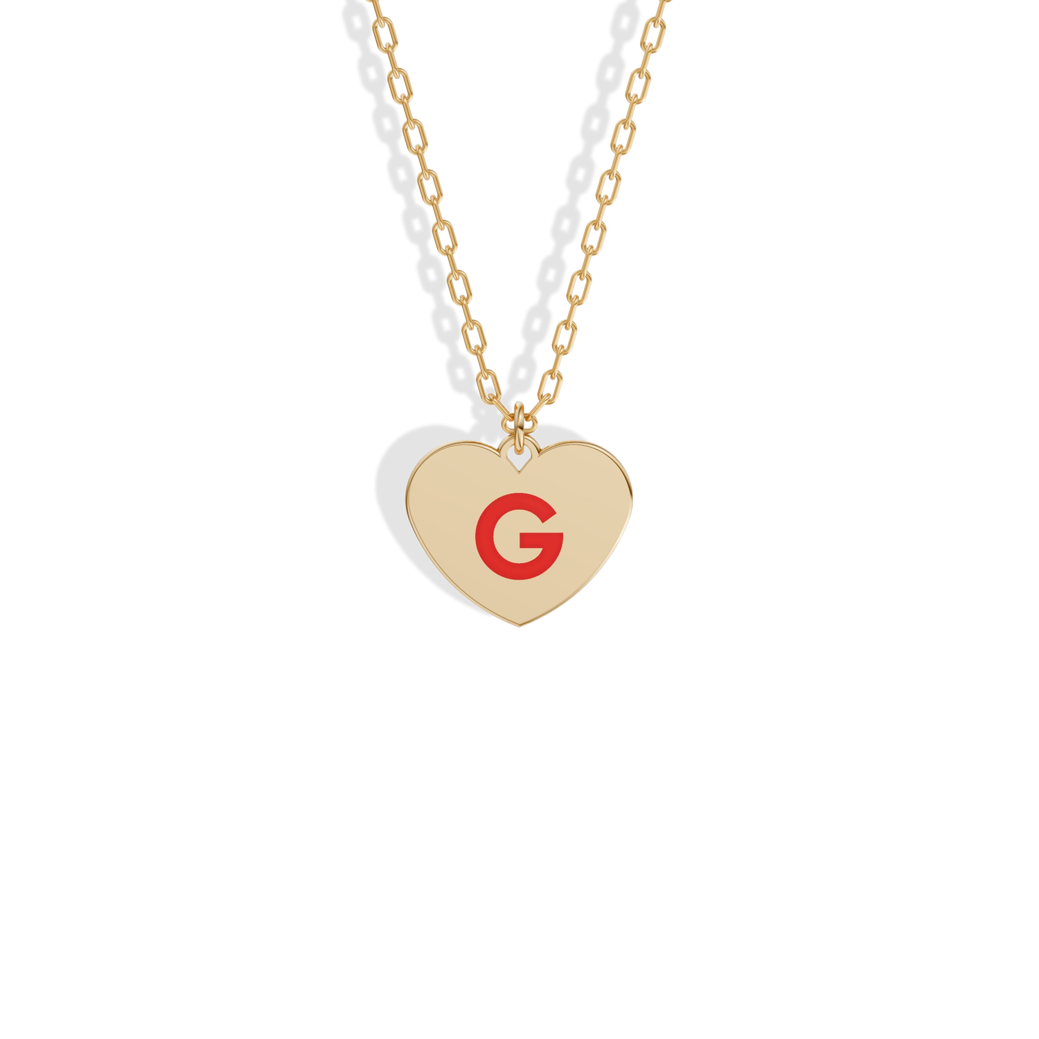 Heart Love Initial Letter Custom Necklace 14K Gold with personalized heart charm and custom letter detail