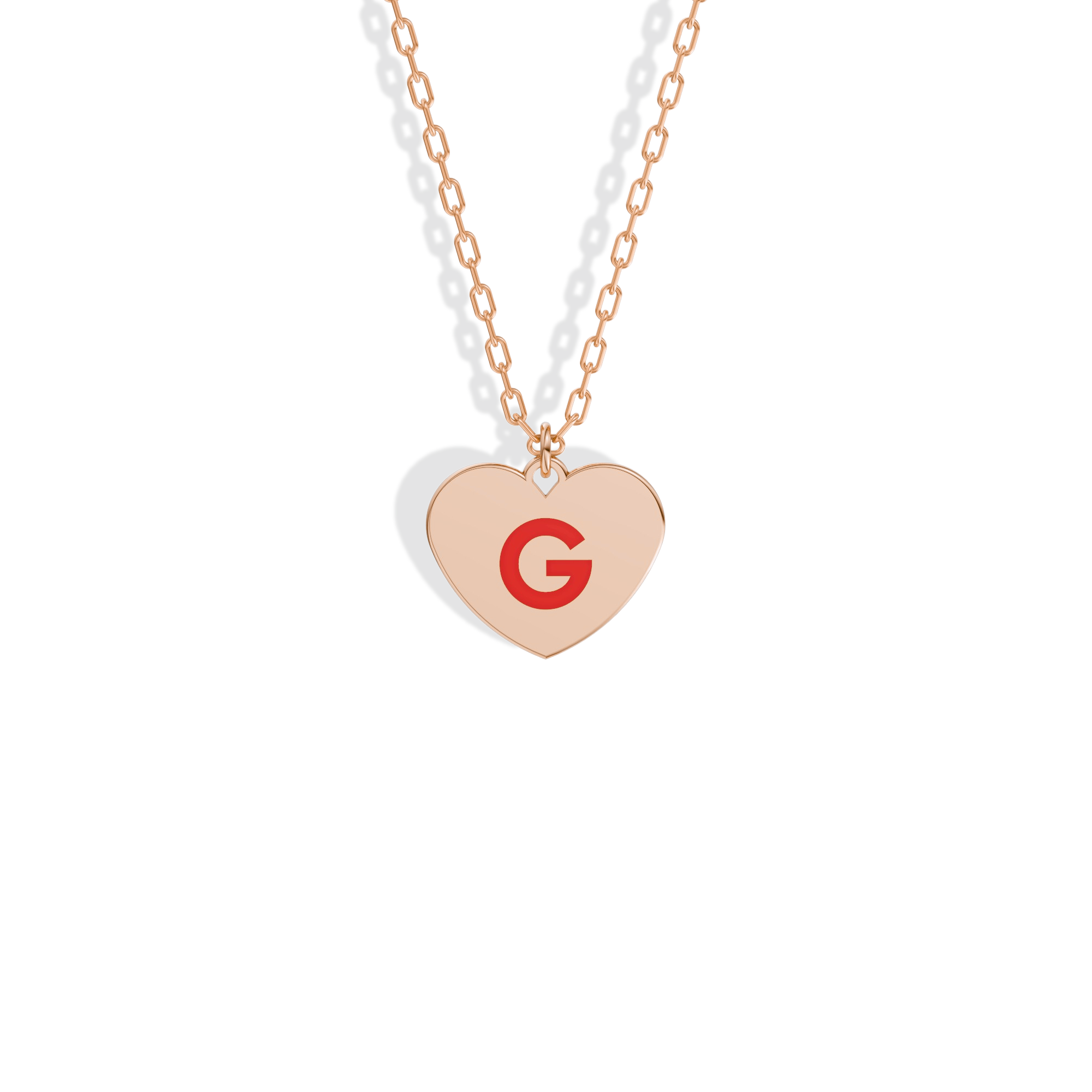 Heart Love Initial Letter Custom Necklace 14K Gold / Silver