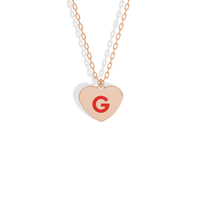 Heart Love Initial Letter Custom Necklace 14K Gold / Silver
