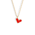 Heart Love Necklace 14K Gold / Silver with enameled heart design, hand made nickel free love jewelry on elegant chain