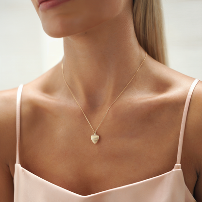 Heart Seashell Necklace 14K Gold