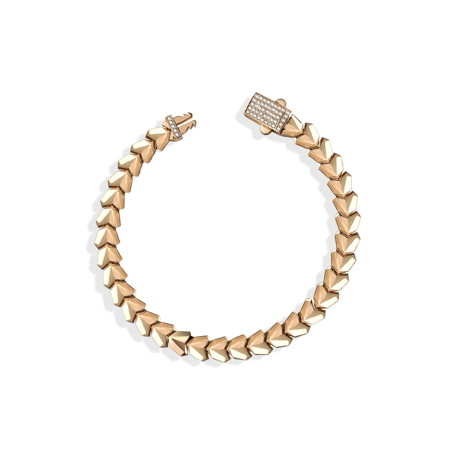 Heart Series Stone Bracelet 14K Gold