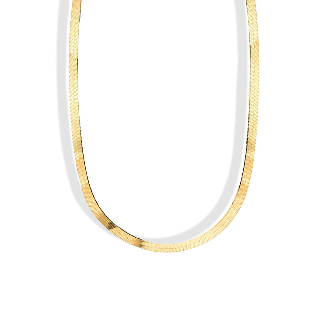 Herringbone Chain Necklace 14K Gold		