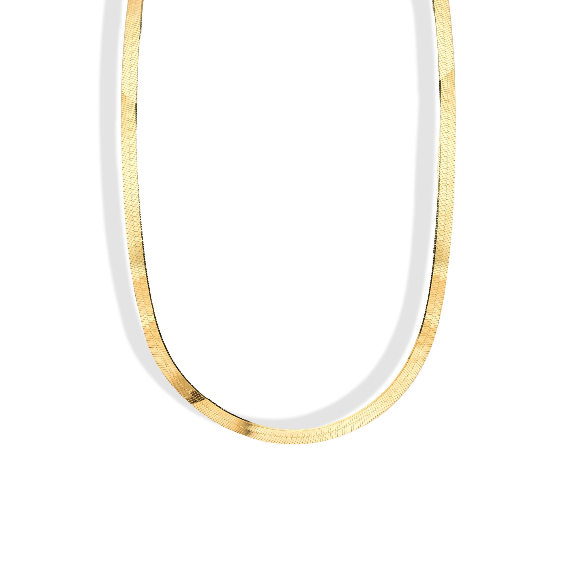 Herringbone Chain Necklace 14K Gold		