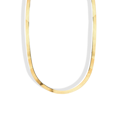 Herringbone Chain Necklace 14K Gold		