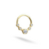 Hexa Clicker Hoop Ear Piercing 14K Gold CZ Stone