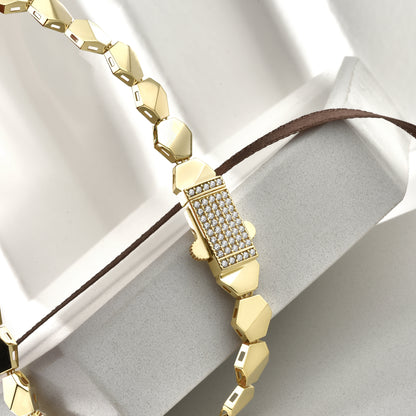 Hexagon Array Stone  Bracelet 14K Gold