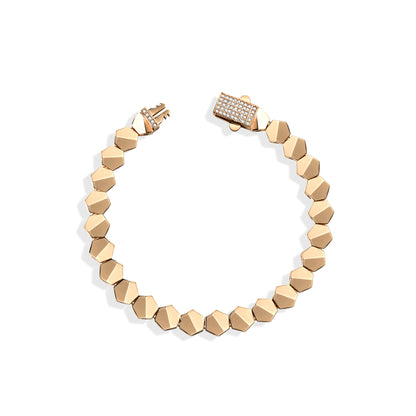 Hexagon Array Stone  Bracelet 14K Gold