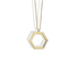 Hexagonal Stone Edge Necklace 14K Gold with geometric hexagonal design and clean stone edge detail