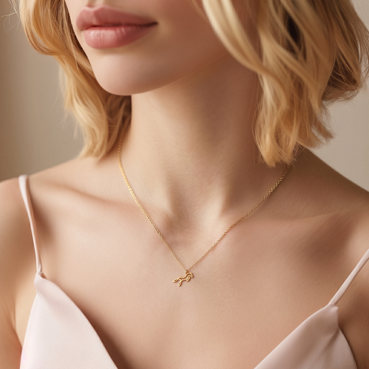 Horse Pendant Necklace 14K Gold / Silver