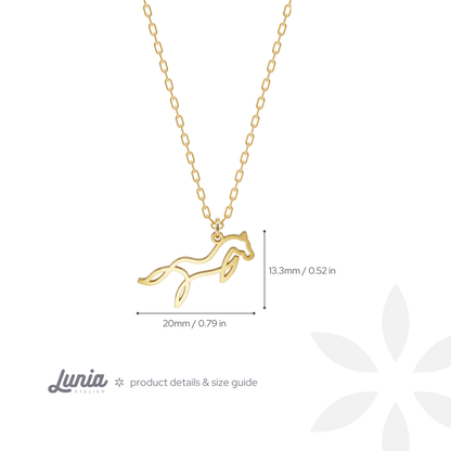Horse Pendant Necklace 14K Gold / Silver