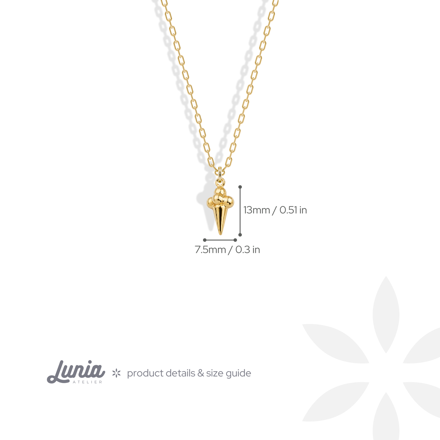 Ice Cream Pendant Necklace 14K Gold