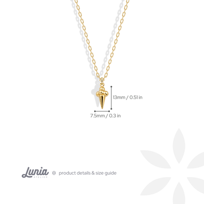 Ice Cream Pendant Necklace 14K Gold