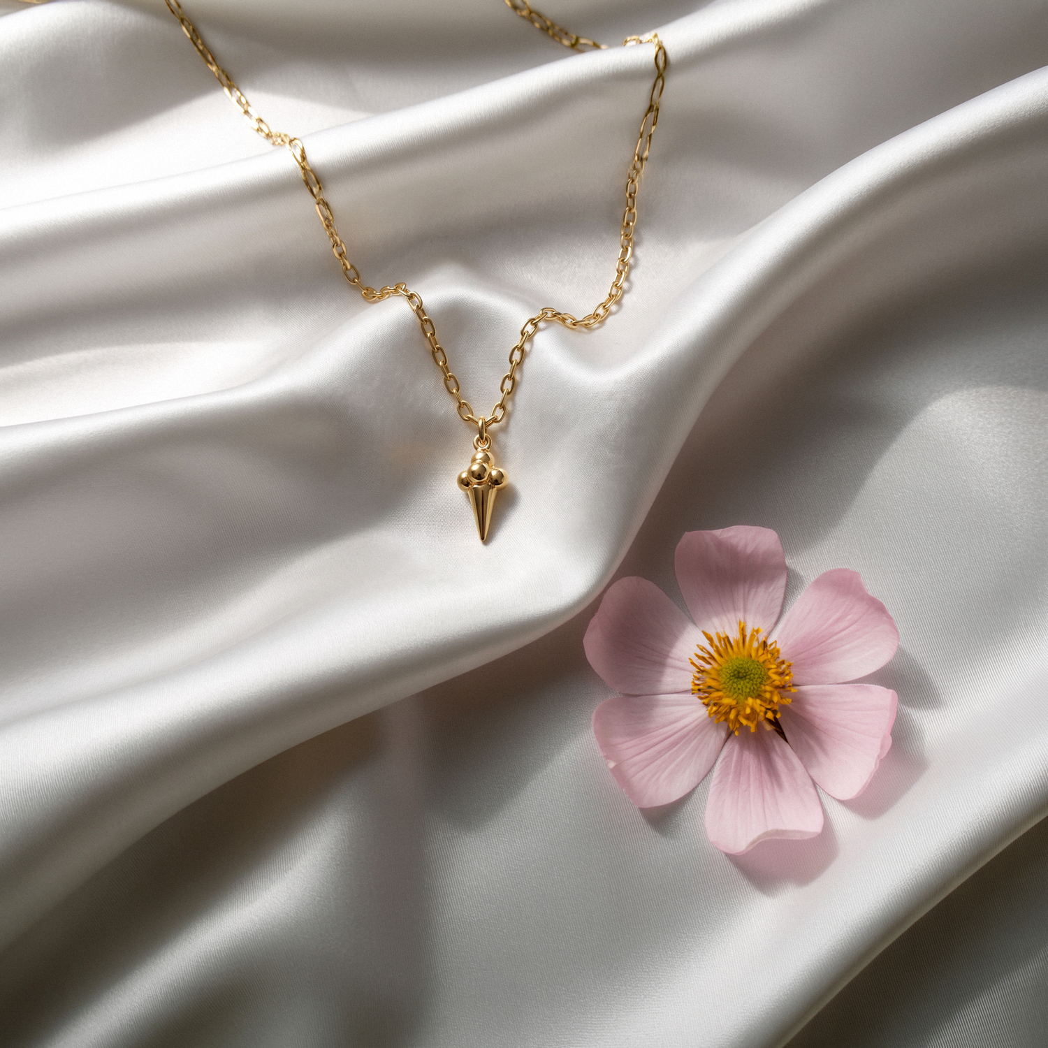 Ice Cream Pendant Necklace 14K Gold