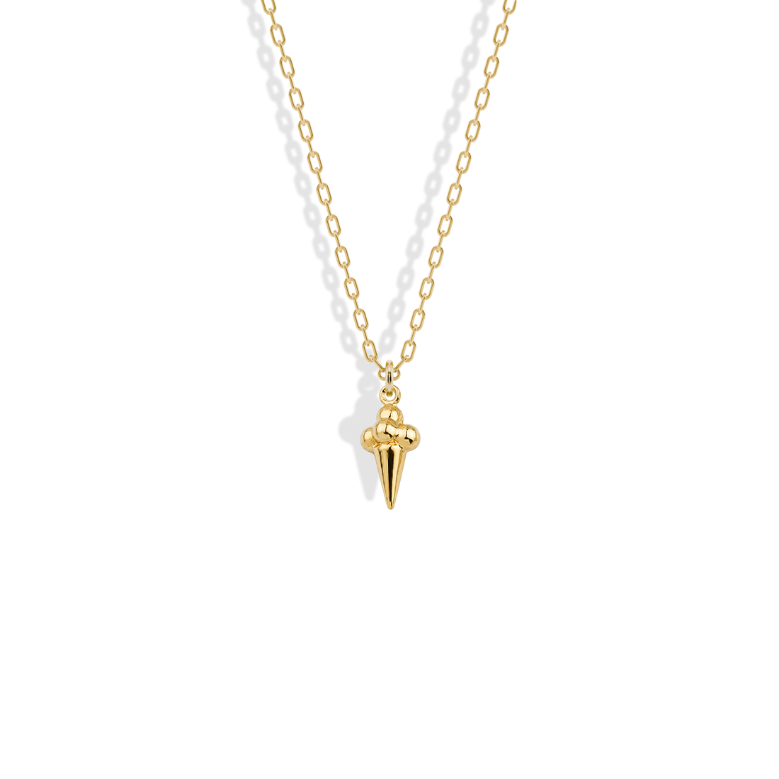 Ice Cream Pendant Necklace 14K Gold, a playful ice cream necklace and dessert jewelry piece, perfect as a sweet ice cream lover gift.