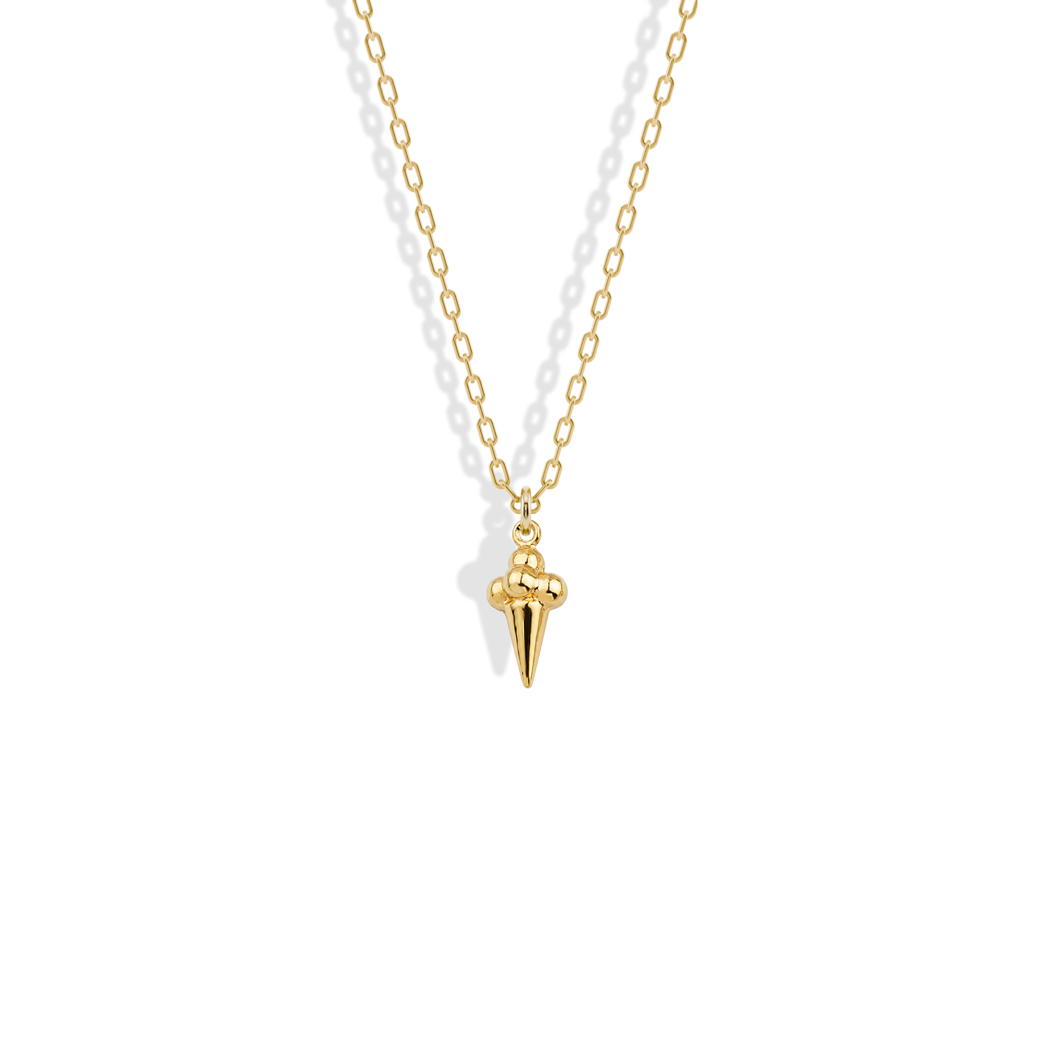 Ice Cream Pendant Necklace 14K Gold, a playful ice cream necklace and dessert jewelry piece, perfect as a sweet ice cream lover gift.