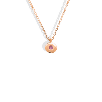 In-frame Birthstone Solitaire Custom Necklace 14K Gold