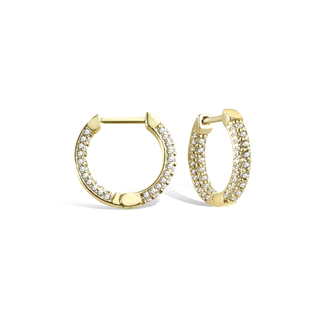 Infinity Full Huggie Diamond Hoops Earrings 14K Gold		