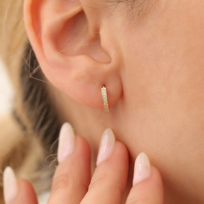 Infinity Dangle Diamond Hoop Earrings in 14K Gold