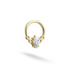 Infinity Stone Hoop Ear Piercing 14K Gold CZ Stone