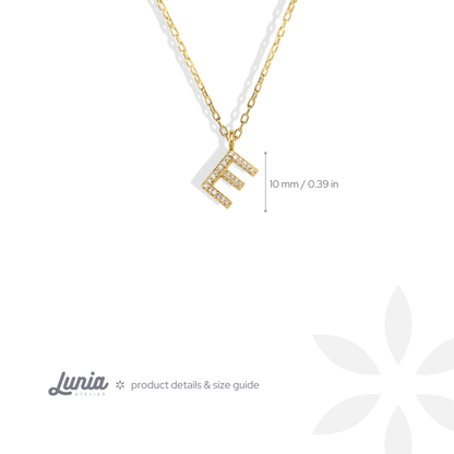 Initial Pendant Diamond Stone Custom Necklace 14K Gold