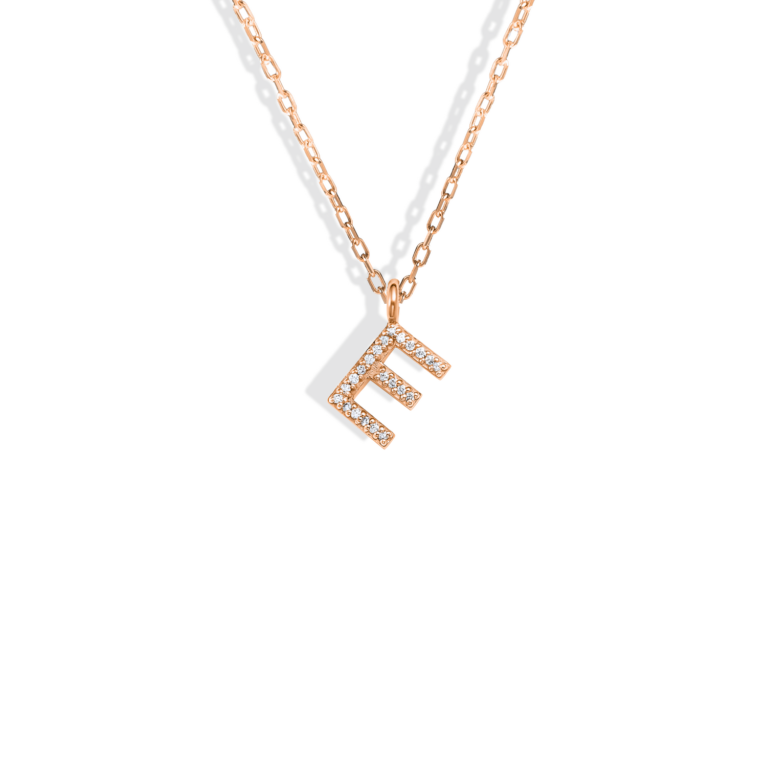 Initial Pendant Diamond Stone Custom Necklace 14K Gold
