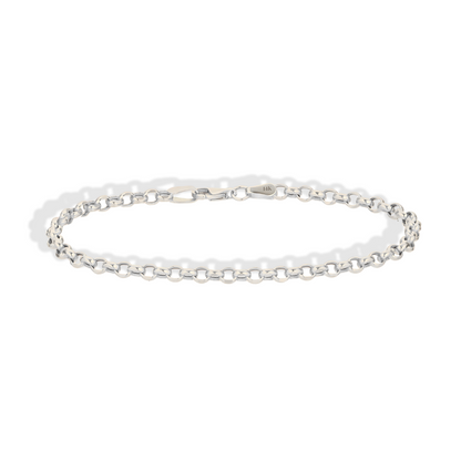 Interlocking Oval Rolo Chain Bracelet 14K Gold