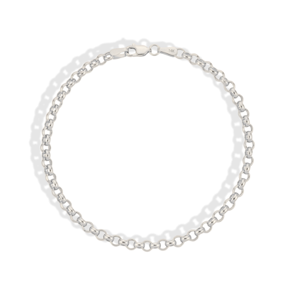 Interlocking Oval Rolo Chain Bracelet 14K Gold