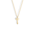Key Initial Letter Custom Pendant Necklace 14K Gold / Silver, the yellow gold key with a letter engraved on its oval bow