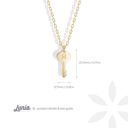 Key pendant dimensions: 9.71 mm across the bow, 20.14 mm from tip to loop