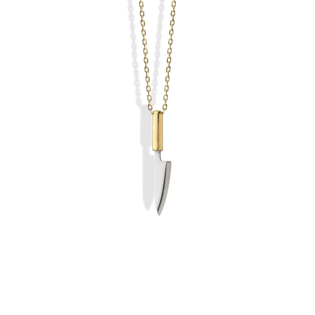 Knife Necklace 14K Gold / Silver inspired by culinary arts. A meaningful, hand crafted piece for chefs and food lovers.