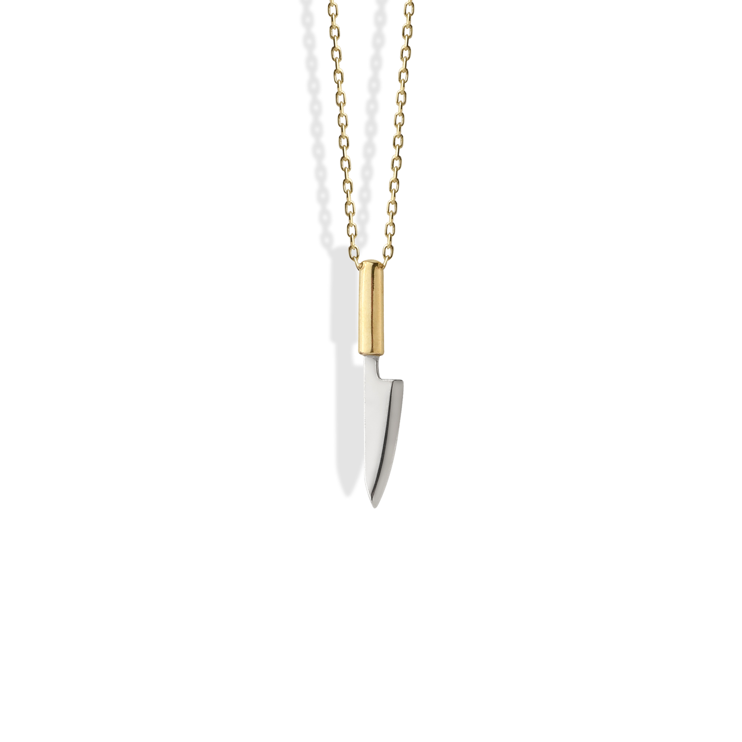 Knife Necklace 14K Gold / Silver inspired by culinary arts. A meaningful, hand crafted piece for chefs and food lovers.