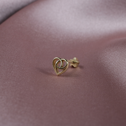 Knot Heart Flatback Ear Piercing 14K Gold